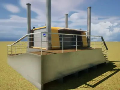 Korean Hanriver toilet 02 Low-poly 3D model Low-poly 3D model