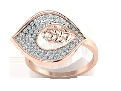 Light Weight Rose Gold Diamond Ring  -P S-33 A R 3D print model