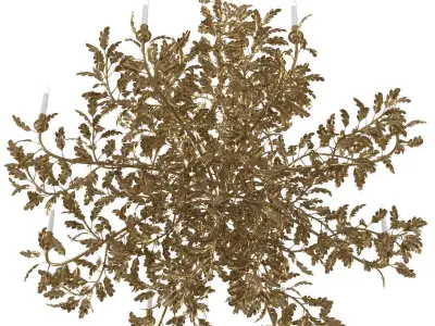 Golden Oak Chandelier Cox London 3D model
