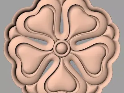 Furniture decoration round flower 3D STL model for CNC E904 3D model