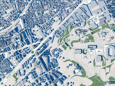 Part Of Barcelona City Spain 1 3D model