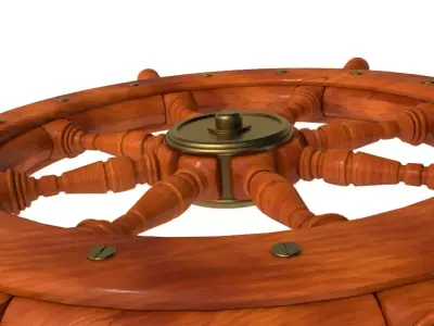 Wooden Helm Wheel 3D model