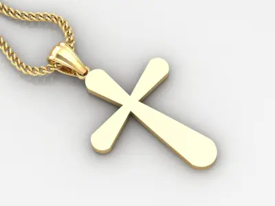 Light Gold 18K Cross Pendant 1CP095 3D print model buy