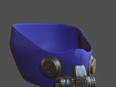 Gas mask helmet 3d model scifi Low-poly  Low-poly 3D model