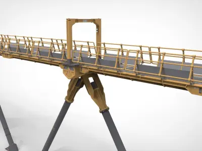 Sci-fi pedestrian bridge 3 3D model