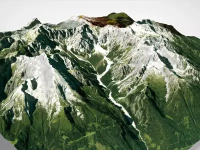 Mountain landscape Watzmann Germany 3D model