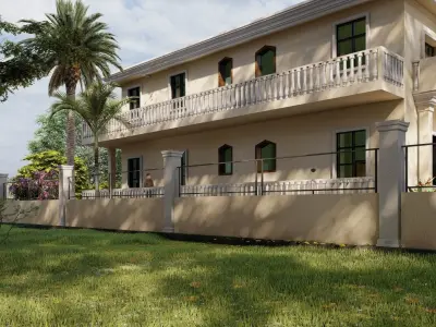 Villa Exterior Scene 3D model 3D model