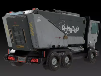 Sci-fi Truck game ready Low-poly 3D model