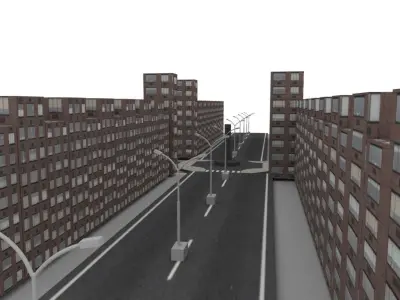 street light Free low-poly 3D model 4