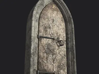 Medieval Door Low-poly 3D model