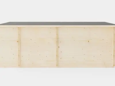 Sauna Wood Low-poly 3D model