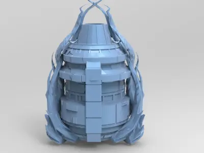 Elven sci fi dome Low-poly 3D model