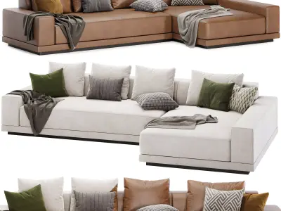 Cortona Sofa Chaise Sectional 3D model