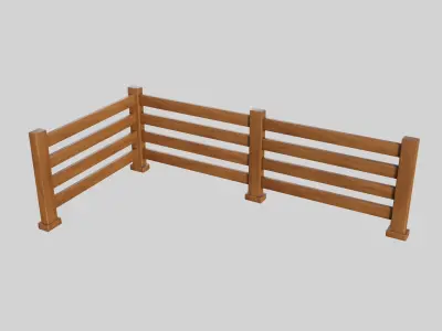 Cartoon Fence 13 Low-poly 3D model