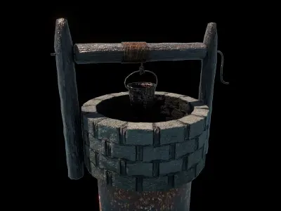 Old Stone Well of Water 3D model