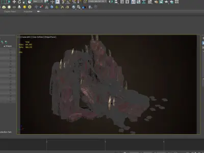 Skeleton Cave scene entrance to the cave rock 3D model