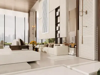  Lobby of Modern Hotel in Tokyo Japan 3D model