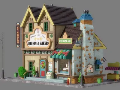 Cartoon House 12 3D model