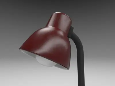 Modern table lamp red Low-poly 3D model