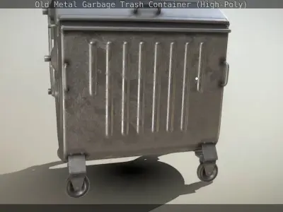 Old Metal Garbage Trash Container High-Poly 3D model