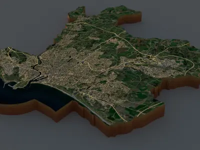 Aberdeen terrain city 3D model