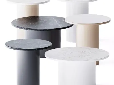 ENOKI Round steel coffee table by E15 3D model