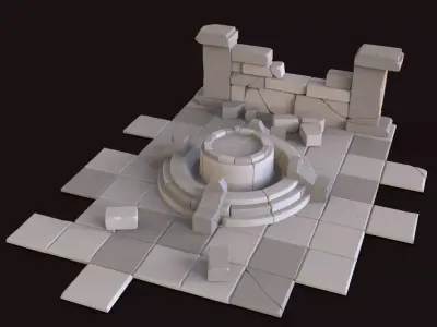 Cartoon ruin 3D model