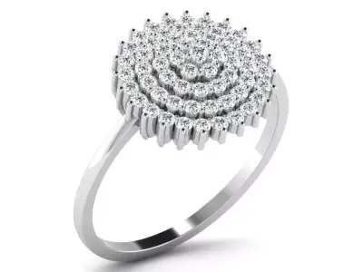 Light Weight White Gold Diamond Ring  -DR-6304 3D print model