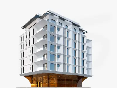 3D Residential small geometrical building SG1 3D model