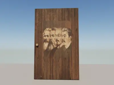 Soviet door Low-poly 3D model