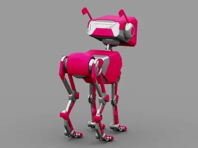 Robot dog  rigged 3D model