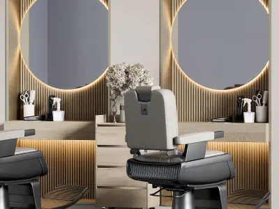 Beauty Salon Barber Shop 02 3D model