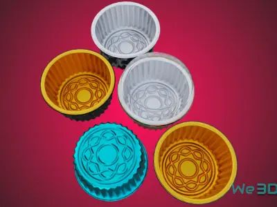 Gold Aluminum Food Container Low-poly 3D model