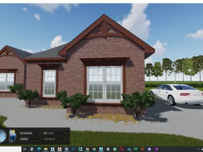 Traditional Style wood house Craftsman Exterior 3D model