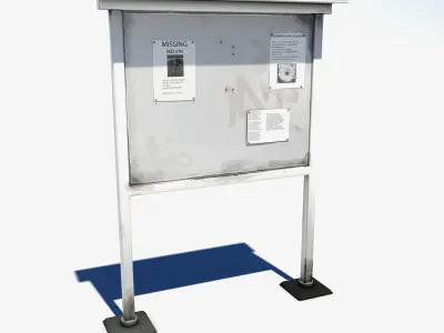 Message Board Low-poly 3D model