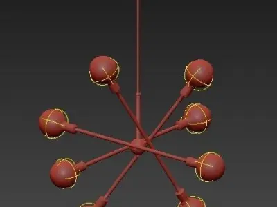 Armstrong Chandelier 8 Light  Natural Brass 3D model