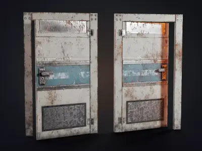 Metal Door Low-poly 3D model