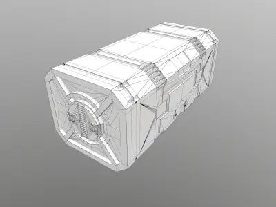 Sci-Fi Barrel 4 Low-poly 3D model