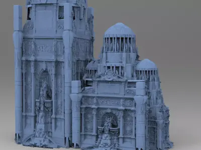 Art Deco New York Baroque building 3 designs  3D model