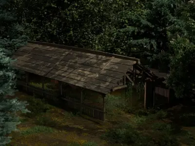 Cinematic Forest scene  model and rendered in blender 3D model