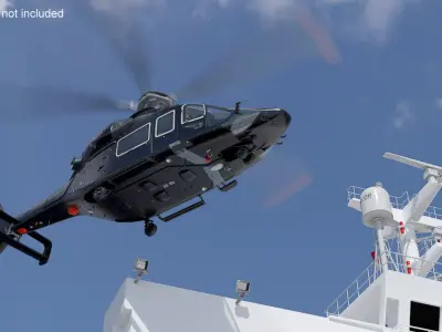  Medium Private Helicopter Rigged for Cinema 4D 