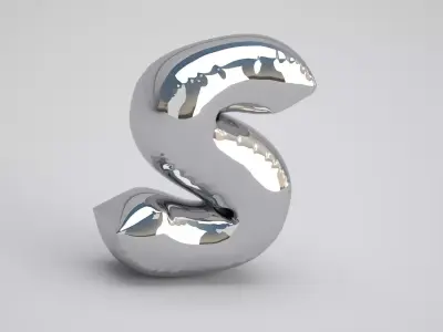 S Balloon Silver 3D model