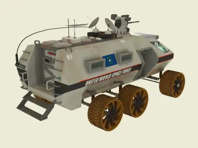 Mars Transportation Vehicle - Sci-Fi Armored Space Vehicle 3D model