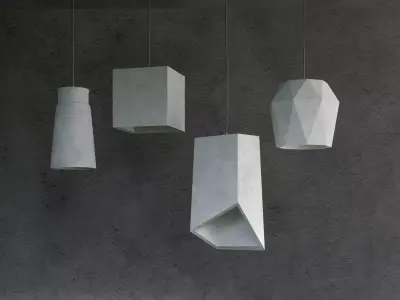 Concrete chandeliers 3D model