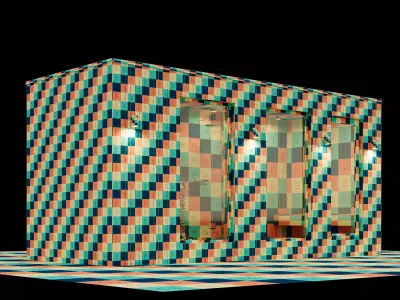 Mobile sauna and accessories 3D model