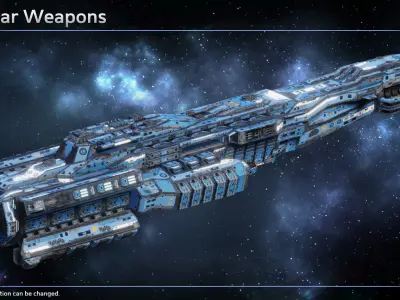 Spaceship Dreadnought Nemesis Low-poly 3D model