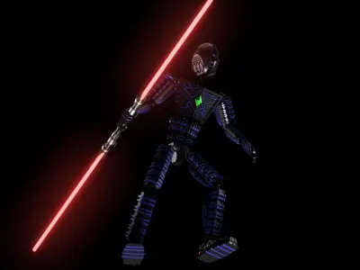 Star Wars Robot Jedi RIGGED 3D model