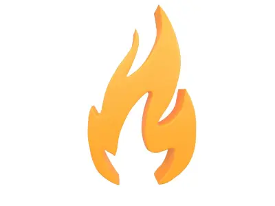 Fire Symbol v3 004 Low-poly 3D model