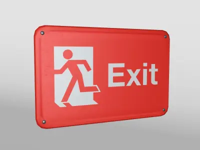 Curved Wall-Attached Sign Low-poly 3D model