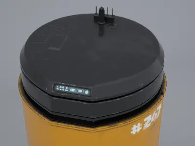 Cyberpunk Sci-Fi Trash Can 3D model